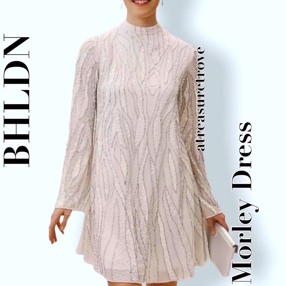 New BHLDN Morley 0 & 2 Off White Sequin Embellished Wedding Mini Swing Dress - Picture 3 of 6